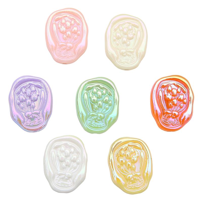 4Pcs Acrylic Tulip Cream Beads for DIY Necklace Bracelet Earring Jewelry Making Accessories