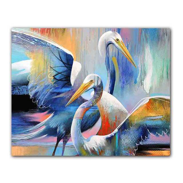 

Скандинавское граффити абстрактное искусство животное холст живопись эстетика перелетная птица журавль постер гостиная украшение дома фреска без рамки 21*30cm No Frame