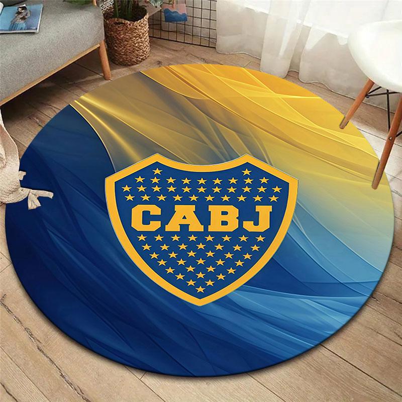Boca Juniors Round Area Rug,Carpet Rug for Living Room Bedroom Sofa Playroom Decor,Non-slip Floor Mat