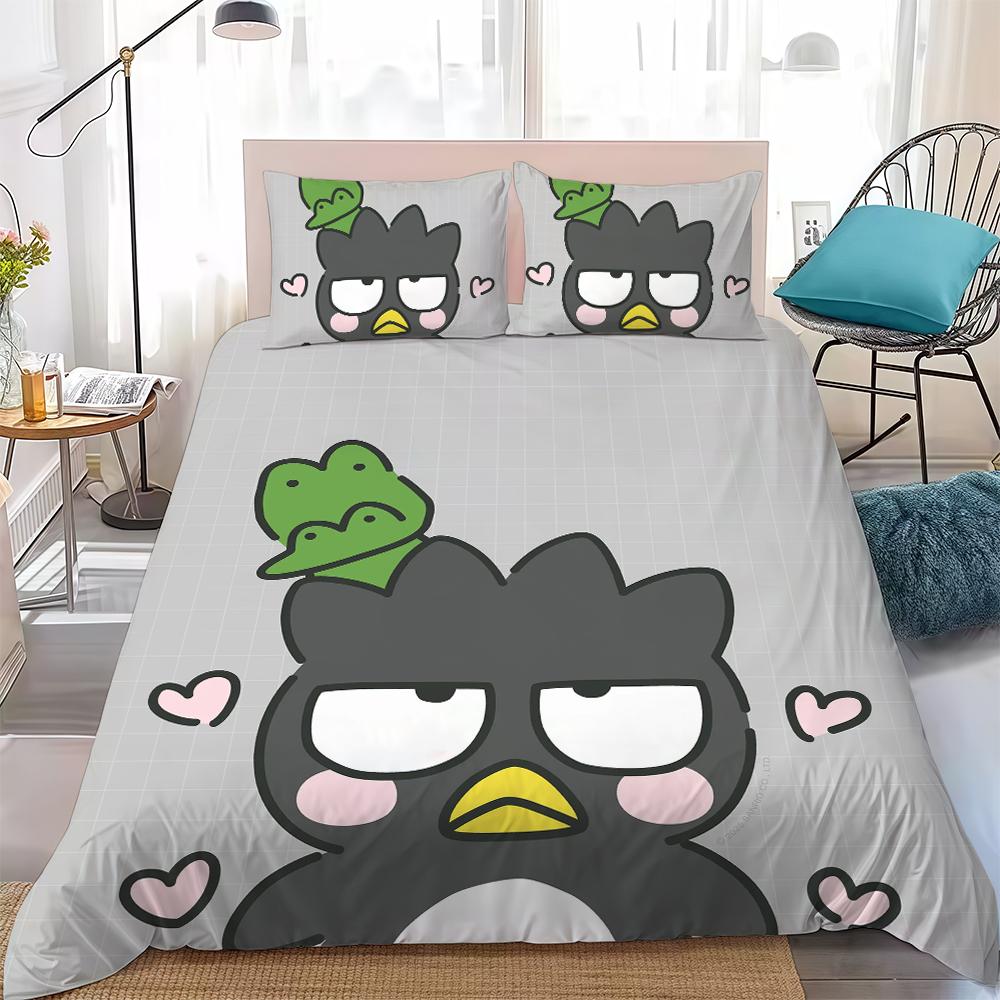B-Badtz-Maru Cute Duvet Cover Set Home Style Bedding Soft Laundry Cotton Bed 3 Piece Set Student Dormitory Gift