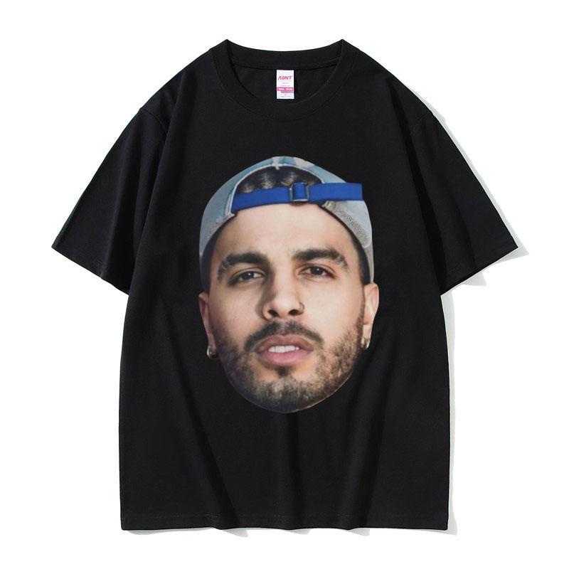 Rapper Rauw Alejandro Mugshot Print T Shirts Unisex's Fashion Hip Hop Trend Streetwear Unisex Women Oversized 100% Pure Cotton T-shirt