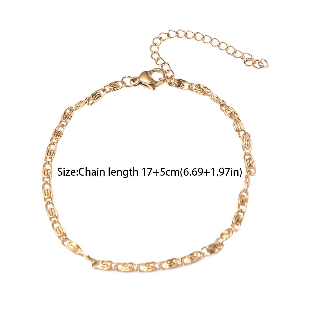 Thin Stainless Steel Bracelet Paper Clip Gold Bracelets Women INS Hands Jewelry  Lady