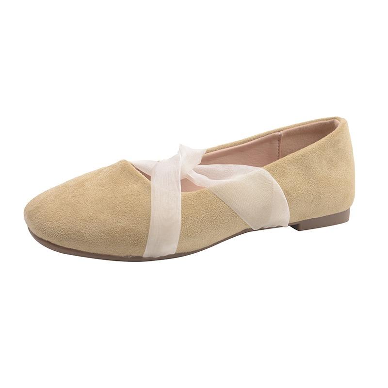 Fashion 2025 New Lace Suede Flats Soft Shoes Autumn Comfort Fairy Loafers Shoes Fashion Casual Sneaker Elegant Dress Walking Zapatillas