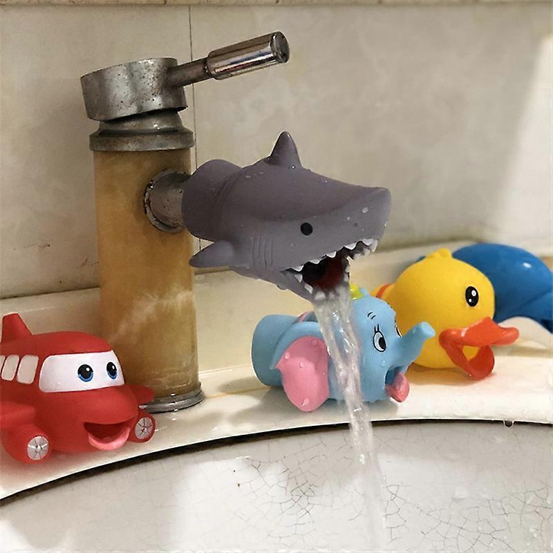 Cute Animal Faucet Extender Kids Children Help Washing Hands Sink Water Tap Extender Splash-proof Spout Extension Kids Bath Toy