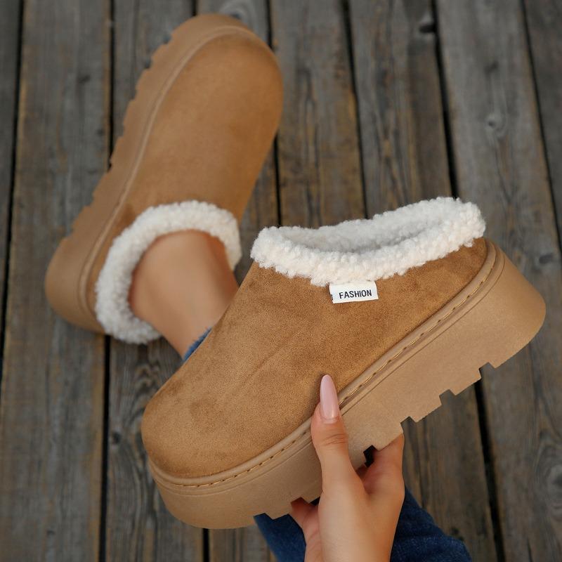 High-Top-Schuhe mit Stirnband, Hausschuhe für Damen im Herbst und Winter, Neuer Stil, Dick gefütterte Baumwollschuhe