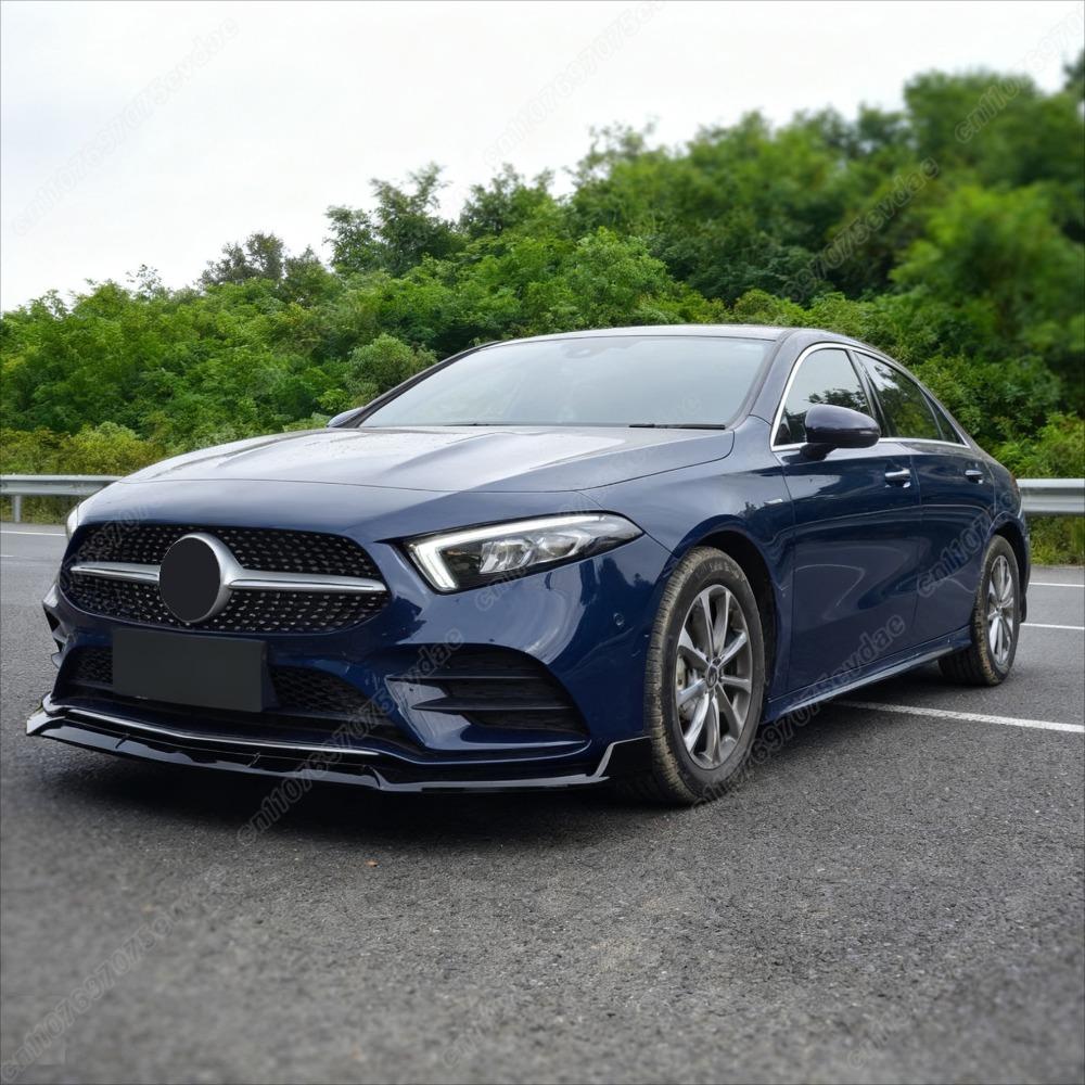 For Mercedes-Benz A-Class Sport Model W177 2019 2020 2021 2022 Front Bumper Splitter Lip Spoiler Diffuser Car Exterior BodyKits