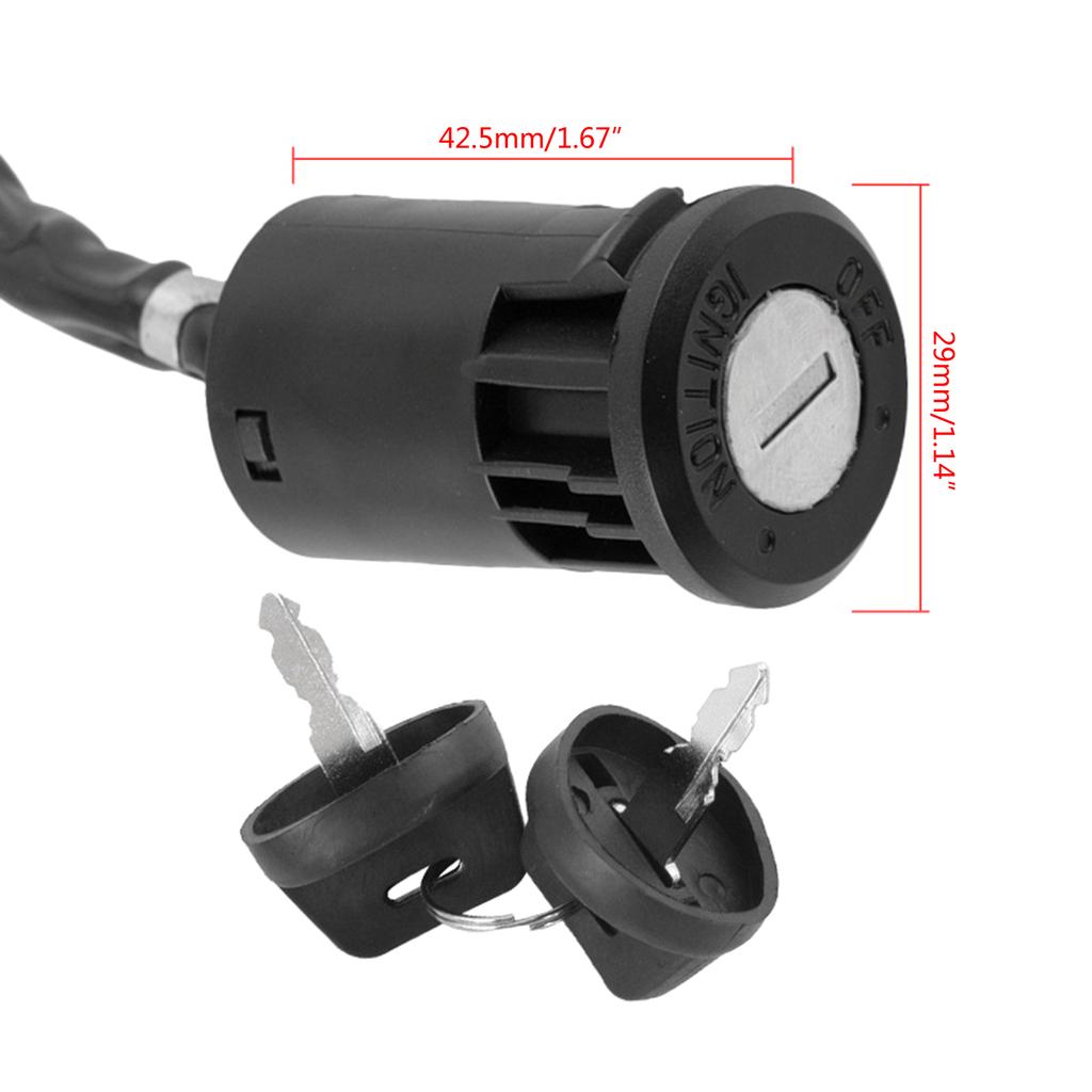 4 Wires Universal 2 Ignition Keys Start Switch Door Lock Key Motorcycle Accessories for ATV Go Kart Scrambling Motorbike