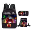 Amongus Space Werewolf School Bag 3PCS Game Merchandise Elementary And Middle School Students Backpack Pencil Bag Satchel