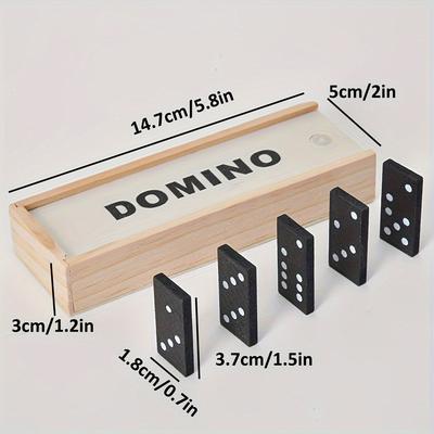 28 Pieces, 1 Set of Wooden Domino Board Games, Travel Fun Tabletop Games, Domino Toys