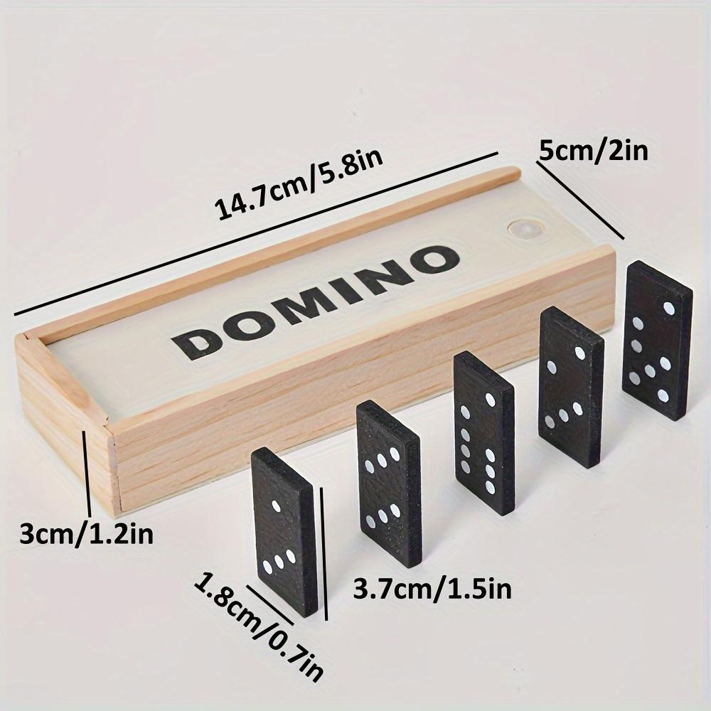 28 Pieces, 1 Set of Wooden Domino Board Games, Travel Fun Tabletop Games, Domino Toys