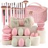 40-piece Beauty Tool Set with Travel Cosmetic Bag, Full Set of Beauty Before and After Makeup, Makeup Brush Puff Combination