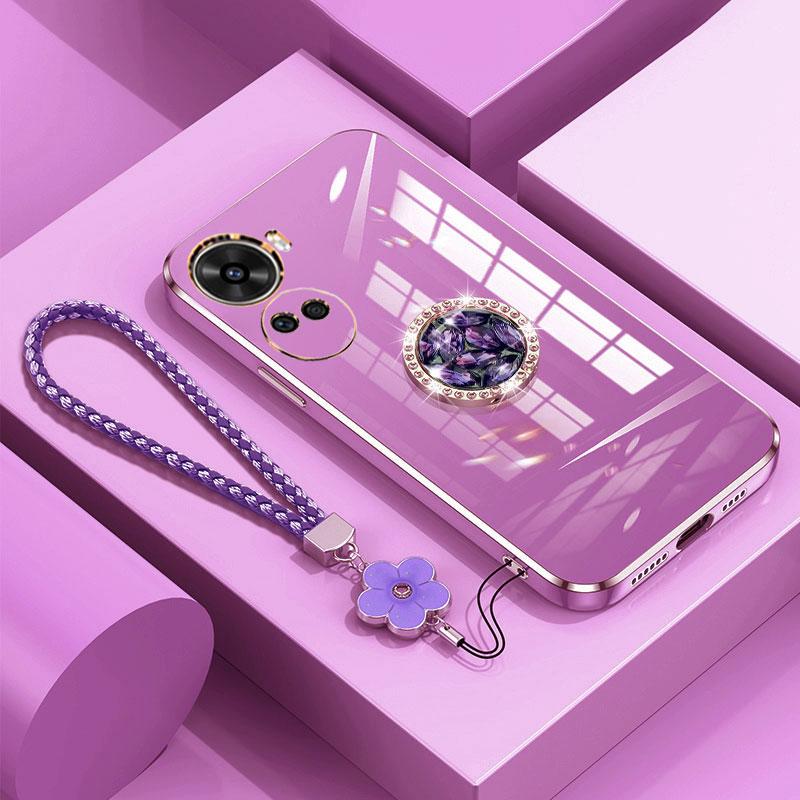 Nova11 SE Case Luxury Diamond Ring Cover For Huawei Nova 11 SE Pro 8i 7i 7SE 6SE Phone Case With Lanyard Plating Cases Nova11se