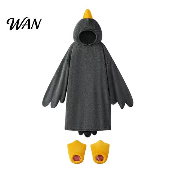 Roliga Djurpyjamaser Rolig Gås Anka Kostym för Barn Vuxna, Pyjamas med Huvuva Onesie Pyjamaser, Mjuk Plysch Bärbar Filt, Halloween Cosplay Varm