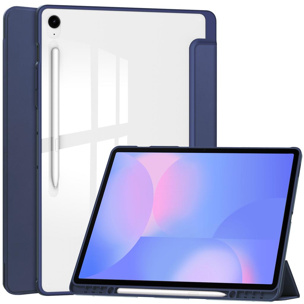 For Samsung Galaxy Tab S10 FE+ Case Clear Acrylic Leather Tablet Cover Support Auto Sleep/Wake