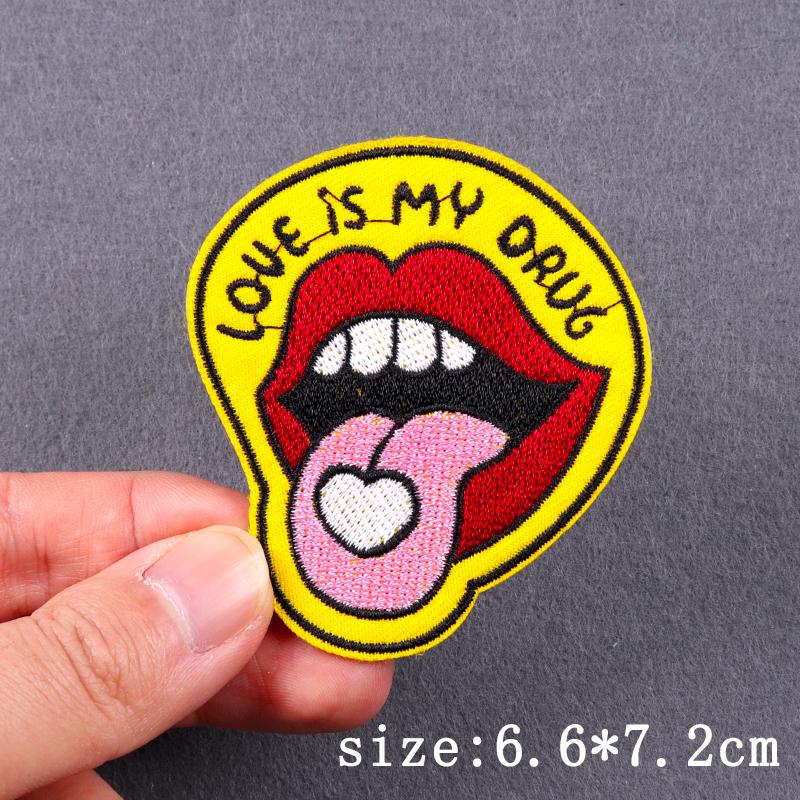 Sexy Punk Patch Iron On Embroidery Patches For Clothing Thermoadhesive Patches For Clothes Hip Hop Skull Embroidery Patch Badges