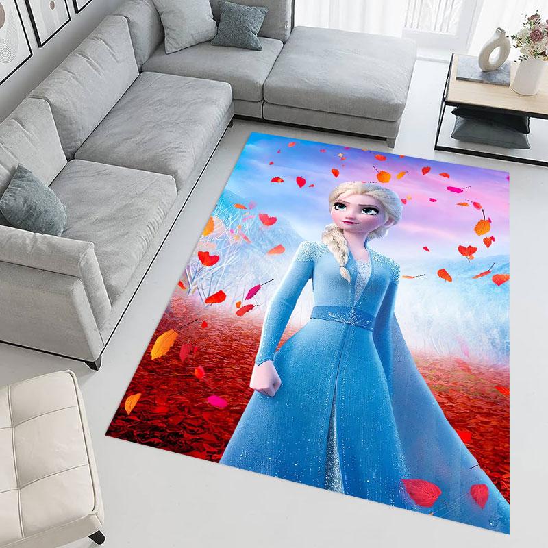 Frozen cartoon print decorative rug/doormat, suitable for entrances, balconies, kitchens, and bedrooms.