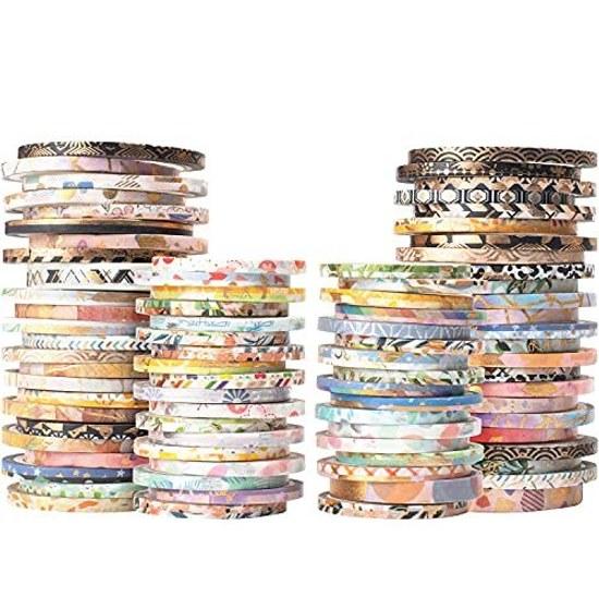 Masking Tape 80 Pieces More Random Patterns Set Very Fine Washi Fukubukuro Gold Foil DIY Craft Journal Planner Scrapbook Gift Decoration