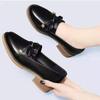 Women's Shoes Round Toe with Bow Leather Casual Medium Heels Ladies Pumps Vacation Stylish Footwear on Offer Chic Point Discount