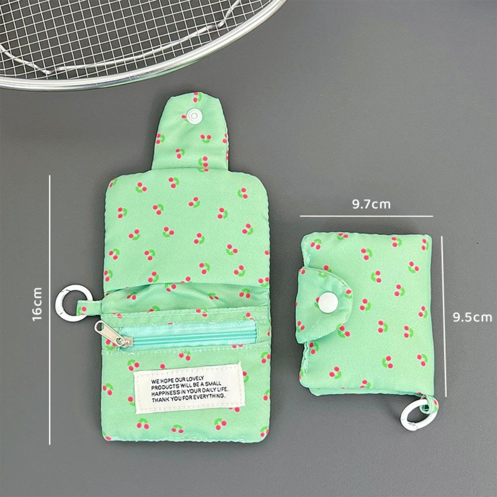 Simple Cloth Coin Purse Floral Print Portable Small Wallet Multilayer Card Holder