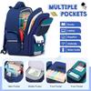 Astronaut Elementary School Three Piece Backpack, New Spine Protection Backpack for Boys and Girls in Grades 1-6
