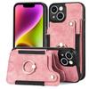 Rfid Blocking Pu Leather Phone Case With Ring Holder Strap Card Slot For Iphone