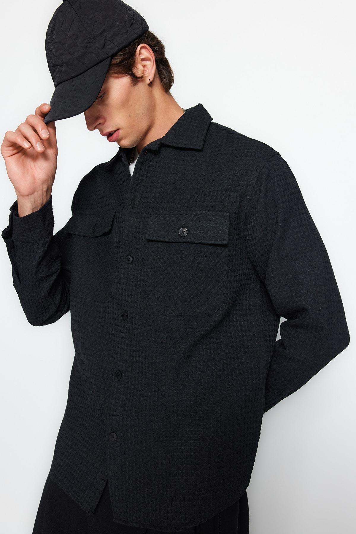 

Stone Men Regular Fit Рубашка с вафельным воротником и карманами TMNAW24GO00011..