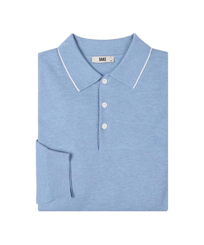 Dagseusyeocheu Viscose Blend Collared Knit Blue_Dla1Swtl101B1