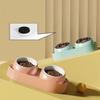 Slanted Mouth Pet Feeding Double Bowls Portable Pet Drinking Feeder Dog Food Basin  Water Container