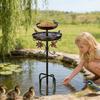 Rust Resistant Metal Bird Bath Dual-Layer Design Garden Bird Feeder Outdoor Bird Bath  For Garden