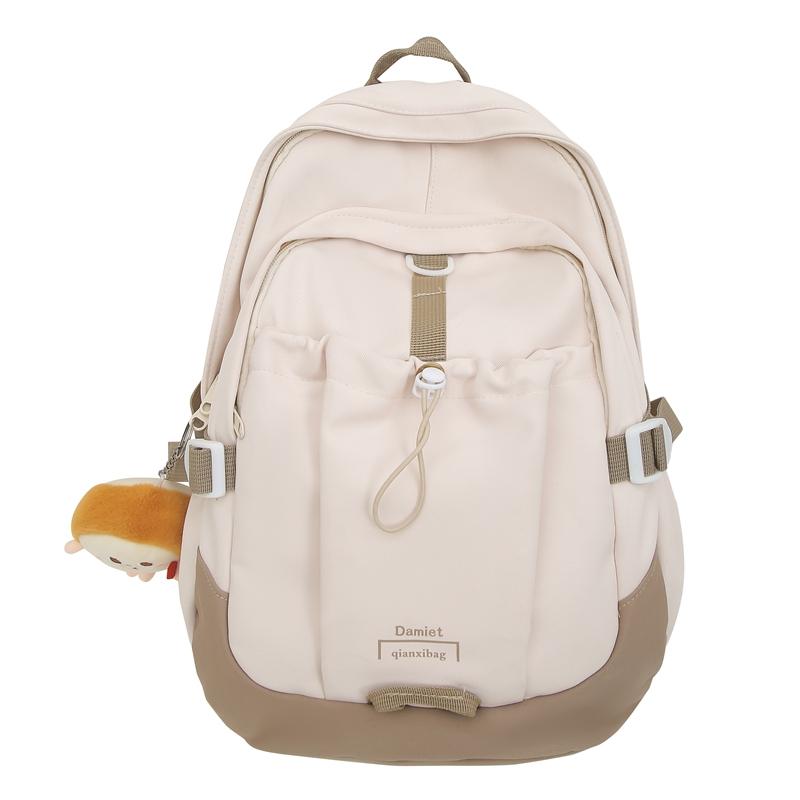 Студенческий рюкзак большой емкости женский рюкзак цветной блок школьный портфель — фото 21