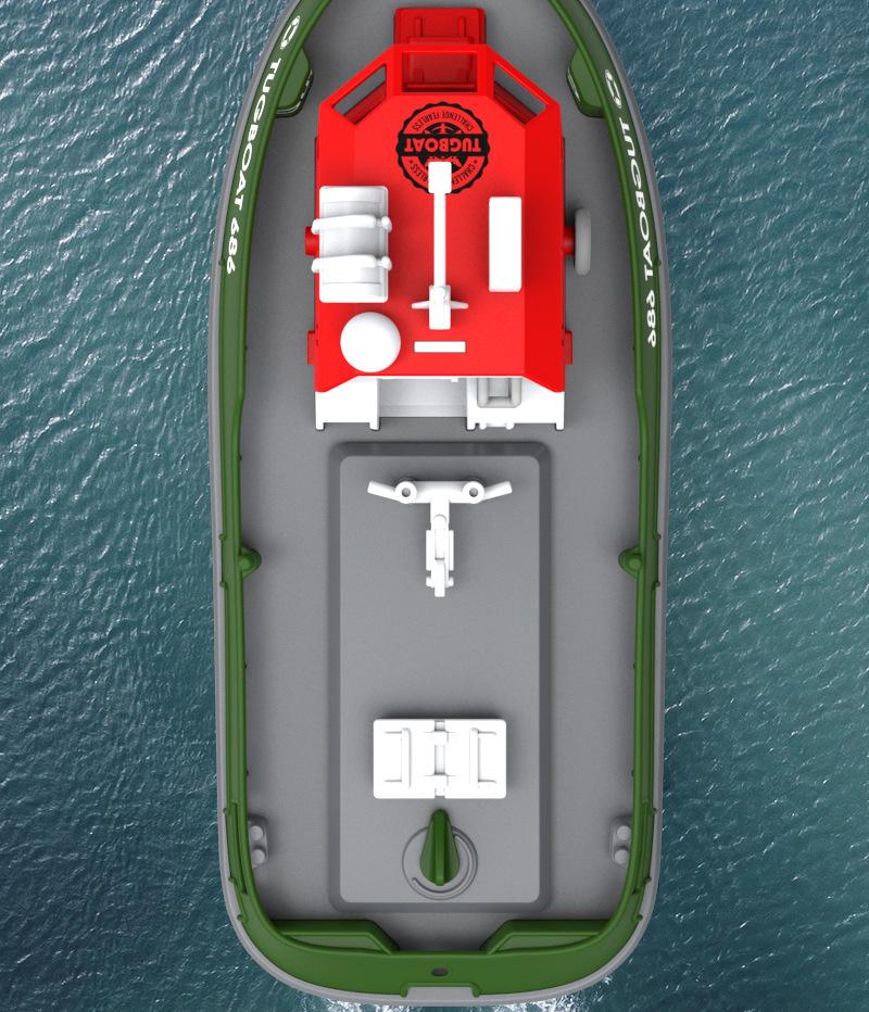 High-Power Dual-Motor Remote Control Tugboat with Extended Battery Life and Lights