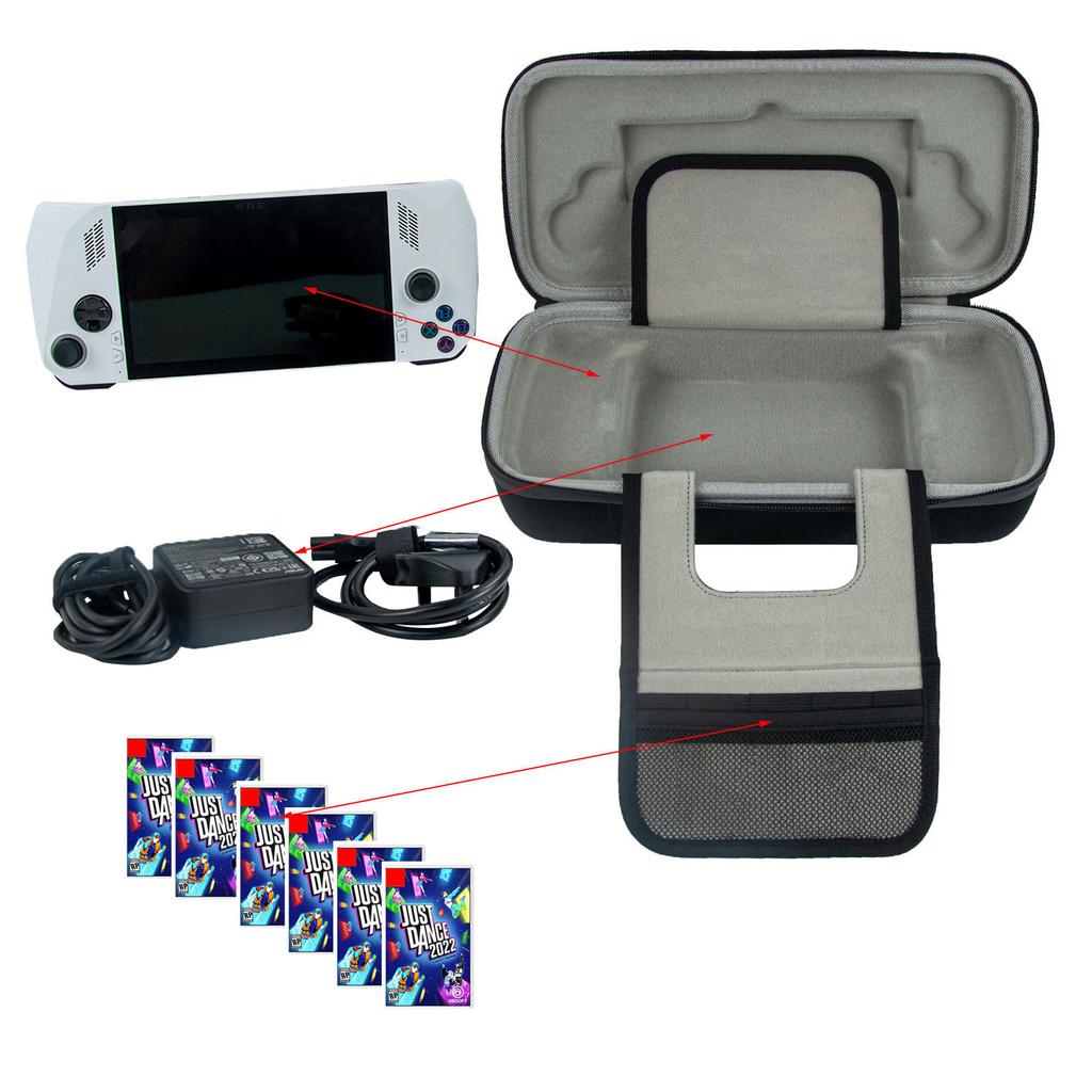 Game Console Storage Bag Carrying Case Shockproof Travel Case Anti-theft Organizer Bag Fit for ROG Ally with Interlayer