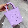 Borsa Gelatina Borsa con Fori Fai da Te Borsa da Donna Macaron Cesto da Spiaggia per Bucato Borsa in Pvc