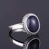 S925 Silver Ring for Women Oval Round Dropwater Natural Blue Sandstone Ring Gift Sun Shaped Retro Luxury Fine Jewelry