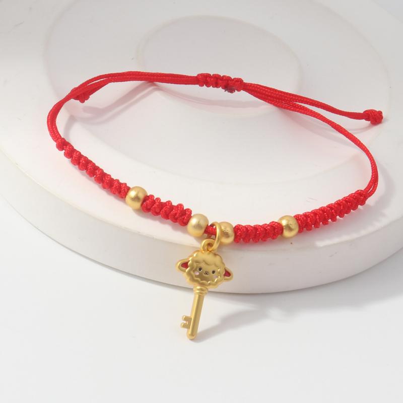 Handmade Red String Bracelet Gold Plated Zodiac Sheep Charms Adjustable Size Good Luck Gifts Daily Wear Fashion Jewelry