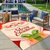1pc Christmas Themed Rug, Santa Claus Print, Bedside Carpet, Non slip Laundry Room Mat, Machine Washable Water Absorbing Entrance Door Mat,