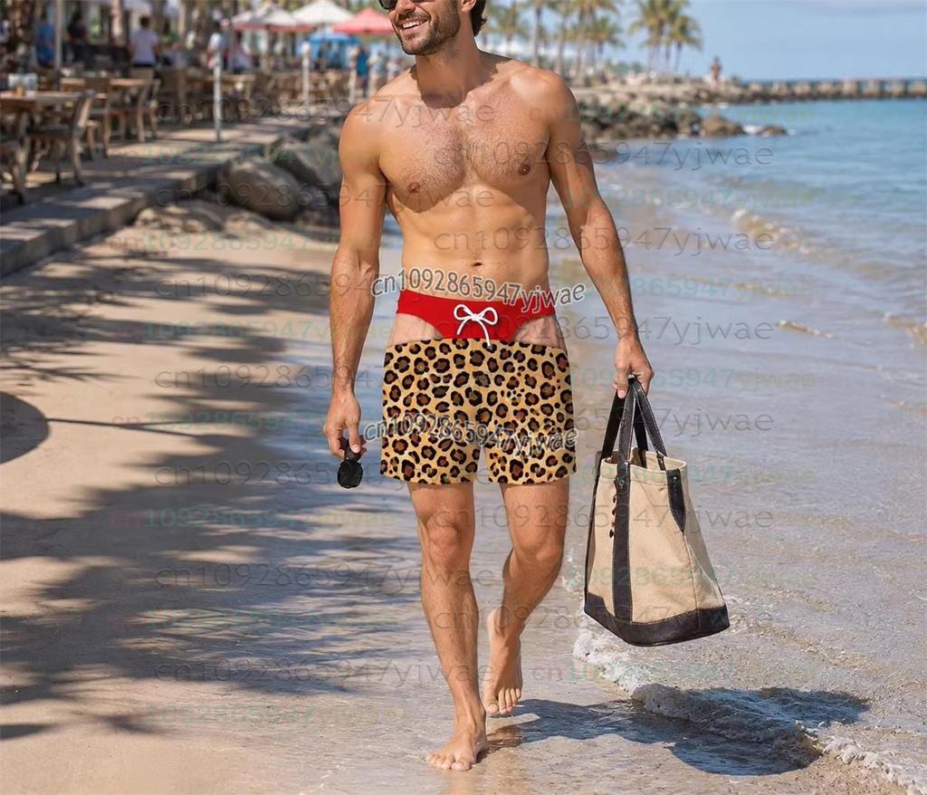 Funny Men’s Swim Trunks Fake Underwear Beach Shorts Wide Load Birthday Gag Gift Summer Gag Gift For Men Summer Vacation Shorts