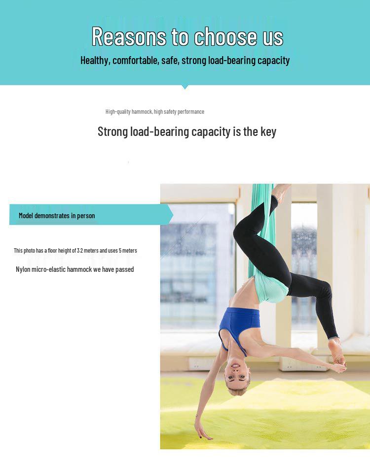 Shiyi Aerial Yoga Hammock with Micro-Elastic Straps for Home and Studio Use