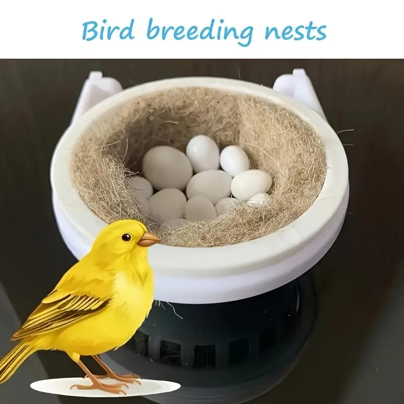 Bird Nest Kit - Safe Suspended Plastic Birdhouse with Secure Brackets & Soft Mats for Small Pets