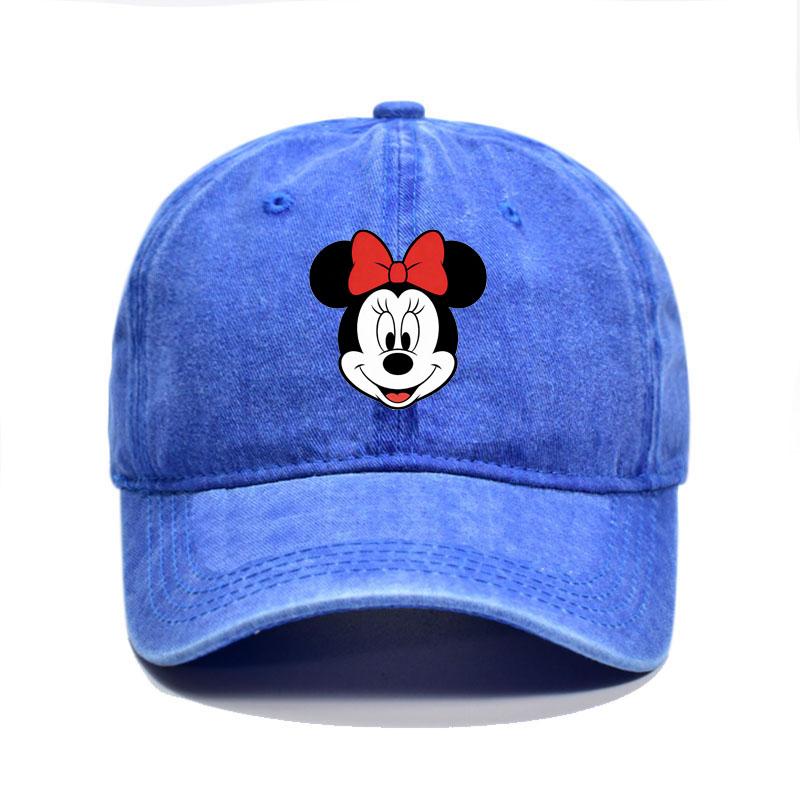 Retro Washed Mickey Mouse Print Baseball Cap Men Women Vintage Kpop Snapback Cap Adjustable Breathable Trucker Hat Sunscreen Hat