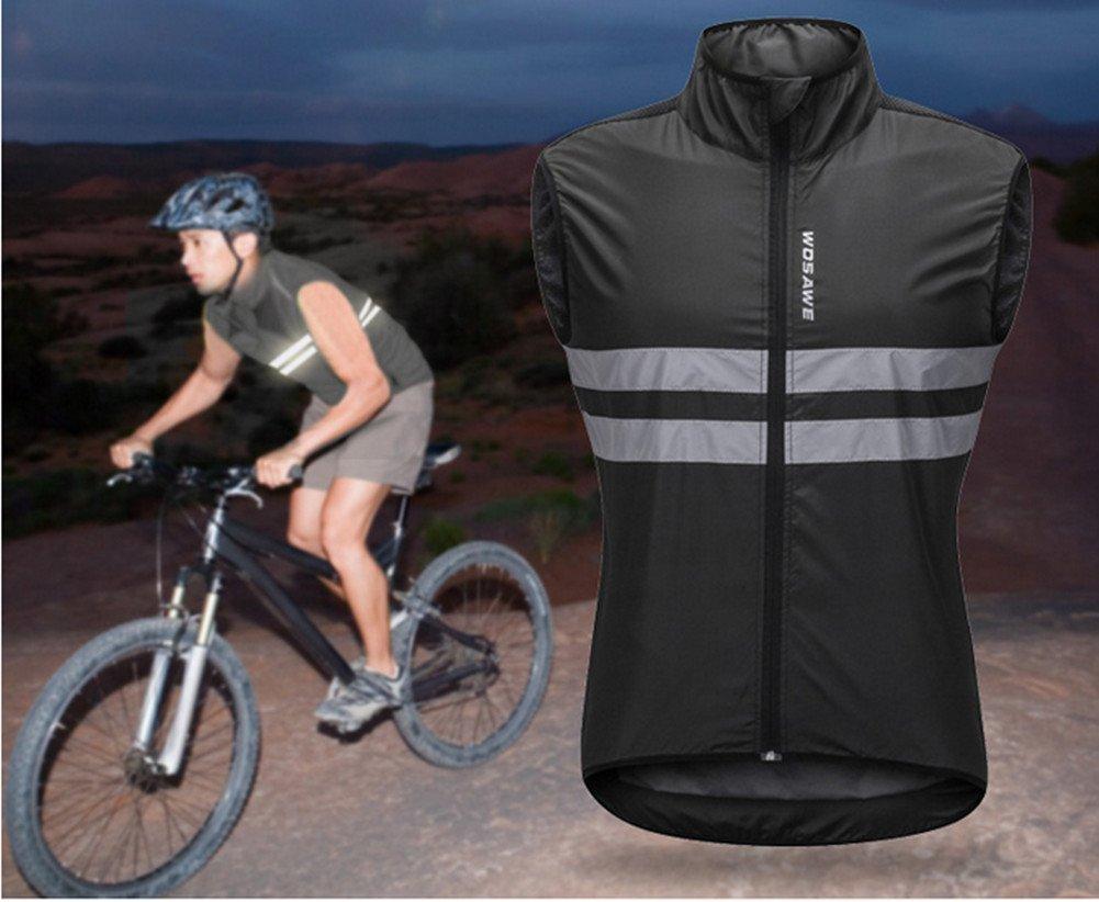 Reflective Cycling Jersey Safety Sleeveless Cycling Night with Back for Road and Outdoor Size L Windbreaker, Thin, Lightweight, Vest, Jacket,