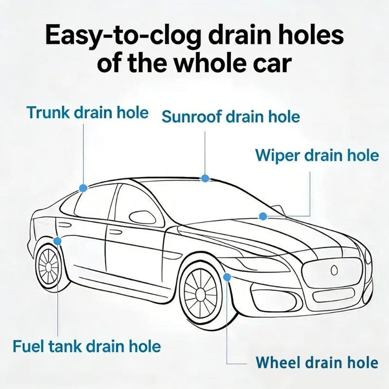 Auto-Schiebedach Wassertank Ablauf Reiniger Mit Biegsamem Draht Nylonbürste Für Sediment Schmutz Entfernung Flexibel