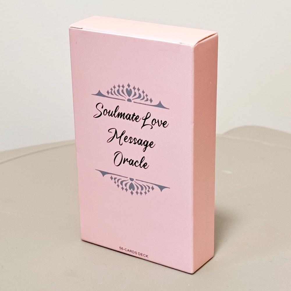 10.3*6cm Soulmate Love Message Oracle Deck 56 Heartfelt Romance Cards for Twin Flame Readings Elegant Pink Oracle Cards