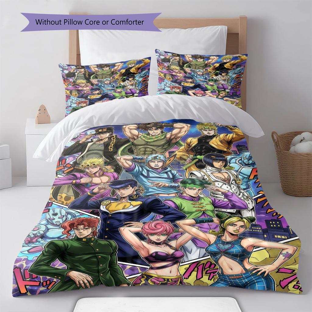 JoJo's Bizarre Adventure Dekoratives Bettbezug-Set Bettwäsche Weiche Steppdeckenhülle Deckenhülle Schlafzimmer -QJY