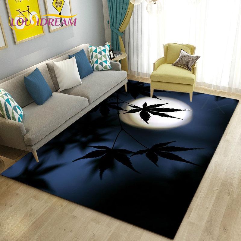 Reggae Music Jamaican Maple Leaf Area Rug,Carpet Rug for Living Room Bedroom Sofa Doormat Decoration,Kid Play Non-slip Floor Mat