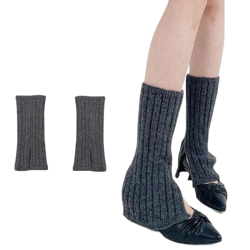 Ribbed Knitted Long Socks Knit Leg Warmers for Girl Women High Elastic Stockings Winter Loose Socks Stylish Accessories