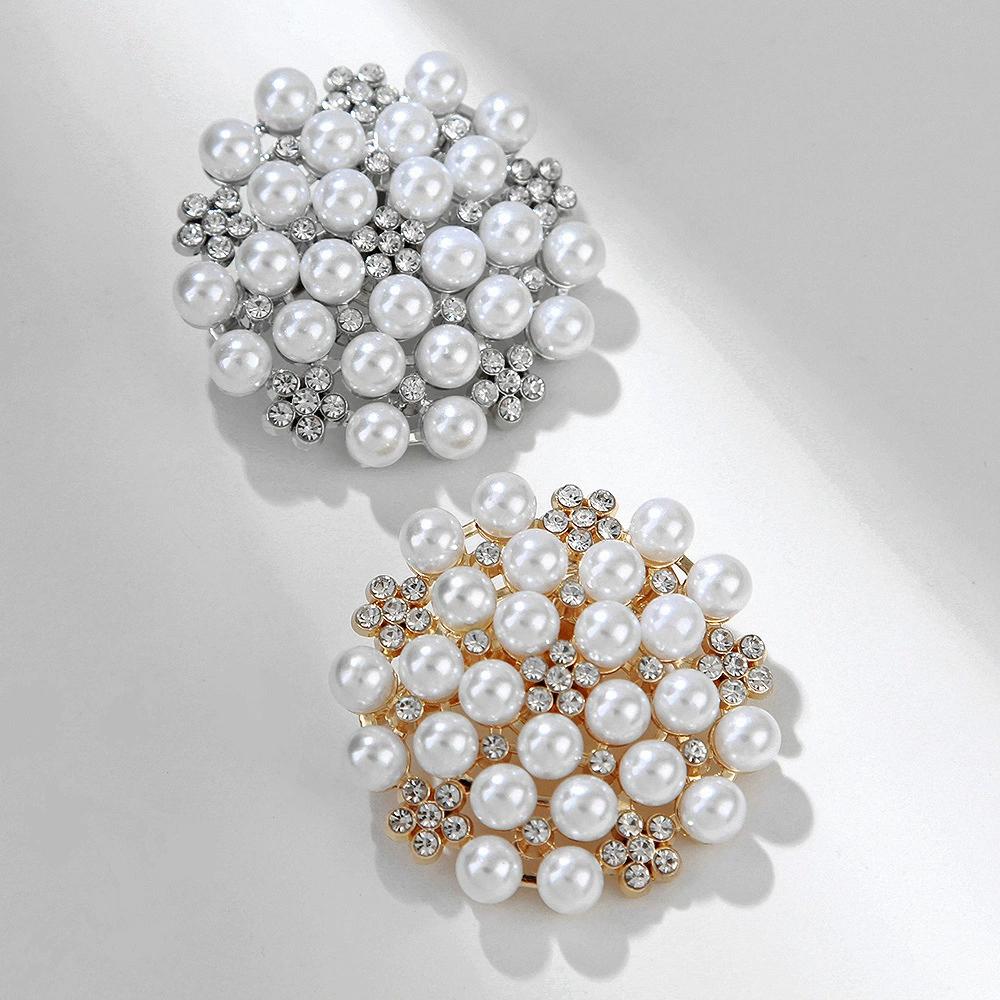 Luxury Pearl Elegant Women Brooches Pins Rhinestone Retro Wedding Party Accessories Crystal Exquisite Brooch Pin Gift