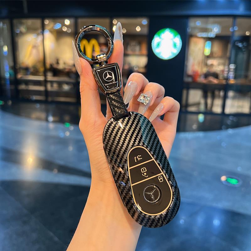 Carbon Fiber Car Key Case Cover Shell for Mercedes Benz A B C E Class GLS GLA GLK GLC CLS CLA AMG W204 W205 W212 W463 W176 ZS4