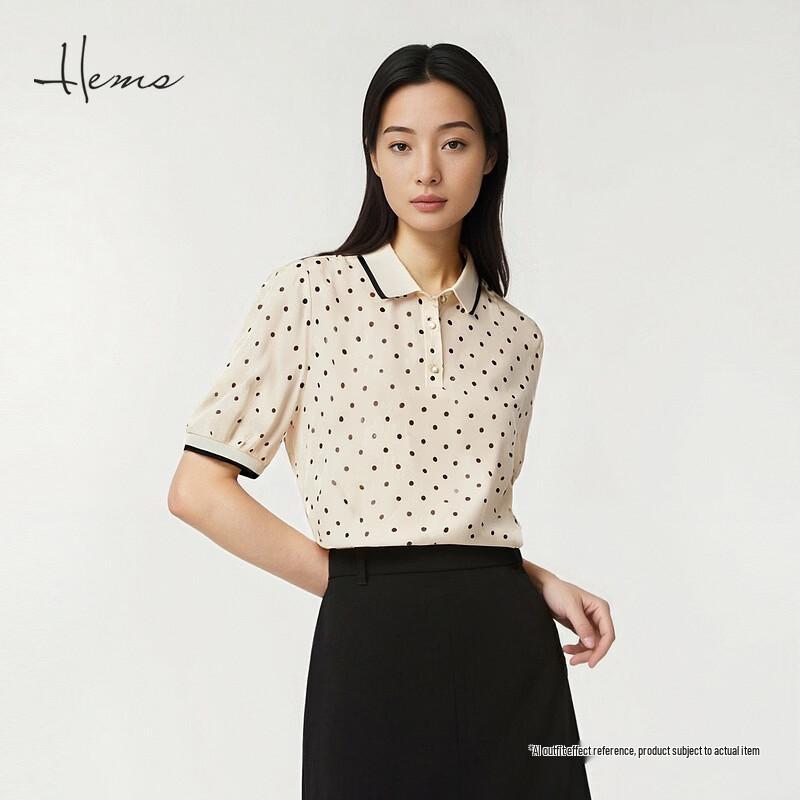 Women s Polo Neck Polka Dot Blouse L