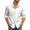 Men's Loose Fit Long Sleeve Button Down Shirt Vintage Casual Versatile Breathable Top for Commute Outdoor Daily Wear